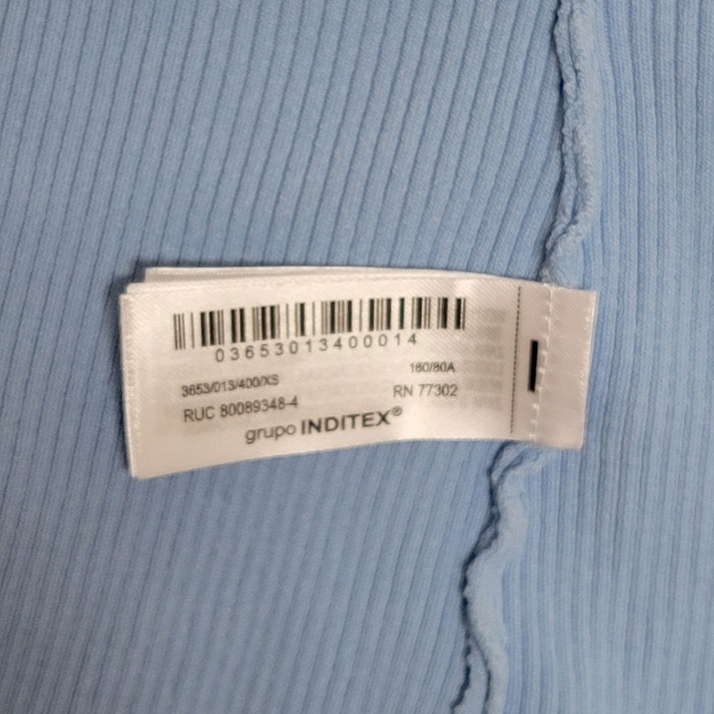 ZARA NWT Light Blue Off-Shoulder Top Size XS. - Picture 9 of 11